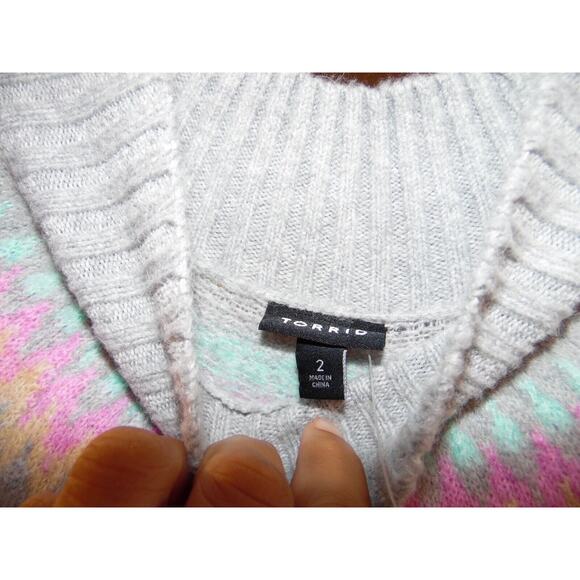 Torrid Dress Womens 2XL Grey Mini Vegan Cashmere Mock‎ Neck Sweater NWT - Picture 9 of 10